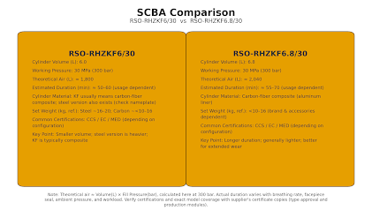 SCBA 型號分析：RSO-RHZK6/30 與 RSO-RHZKF6.8/30 規格差異評估
